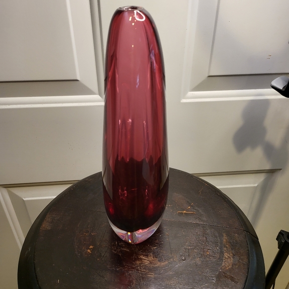 Vintage Murano Sumerso Hand Blown Glass Vase 10 3/4" - Picture 3 of 10